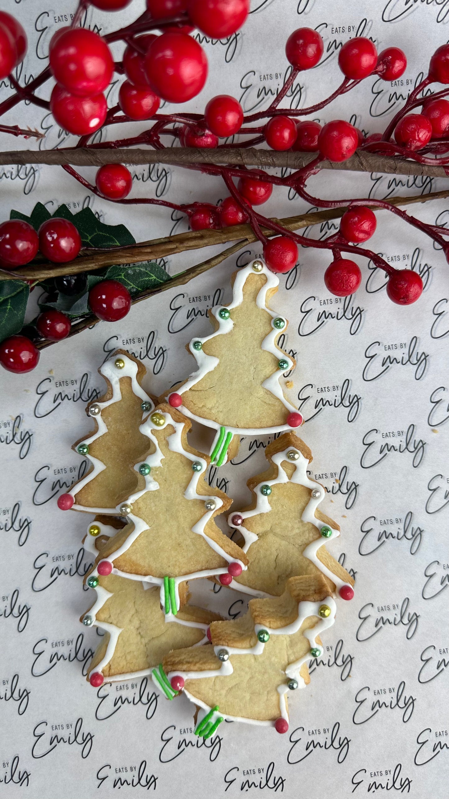 Christmas Tree Sugar Biscuits - Pack of 10