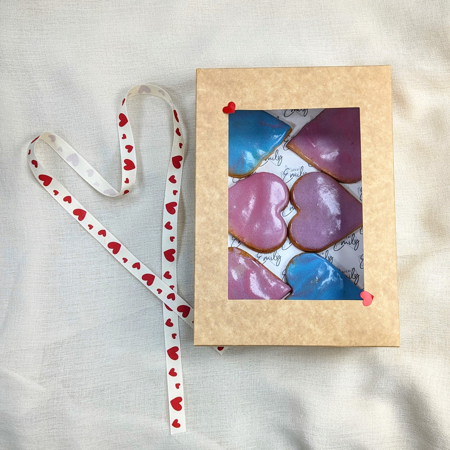 Sugar Heart Shaped Cookies - Pack of 6