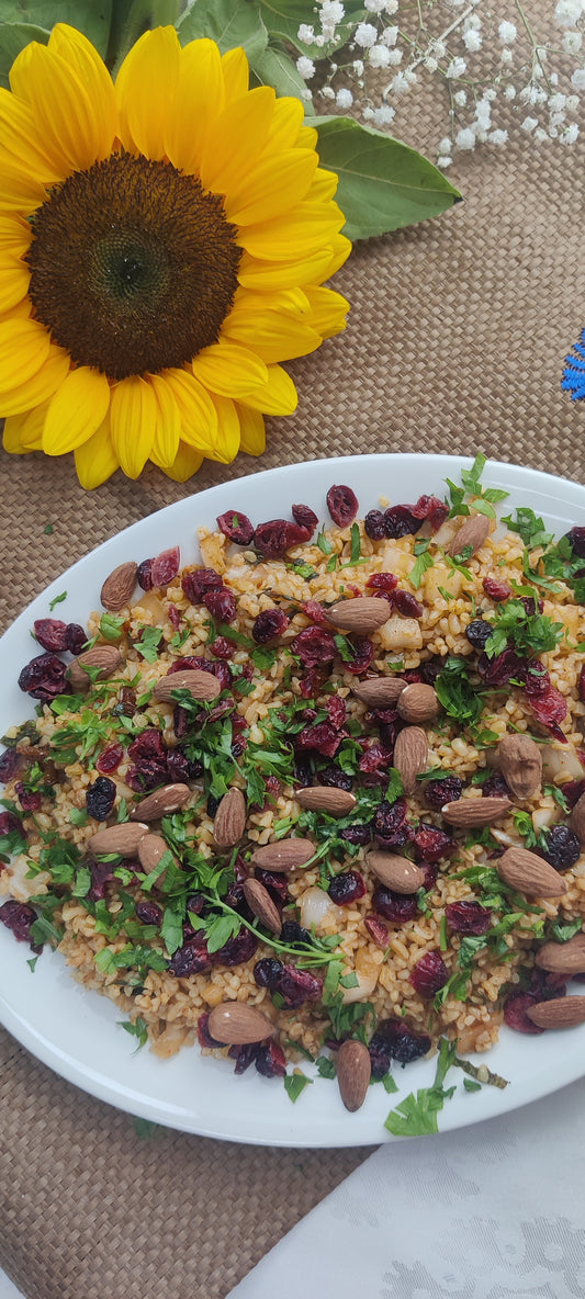 Bulghar Wheat Cranberry and Almond Salad