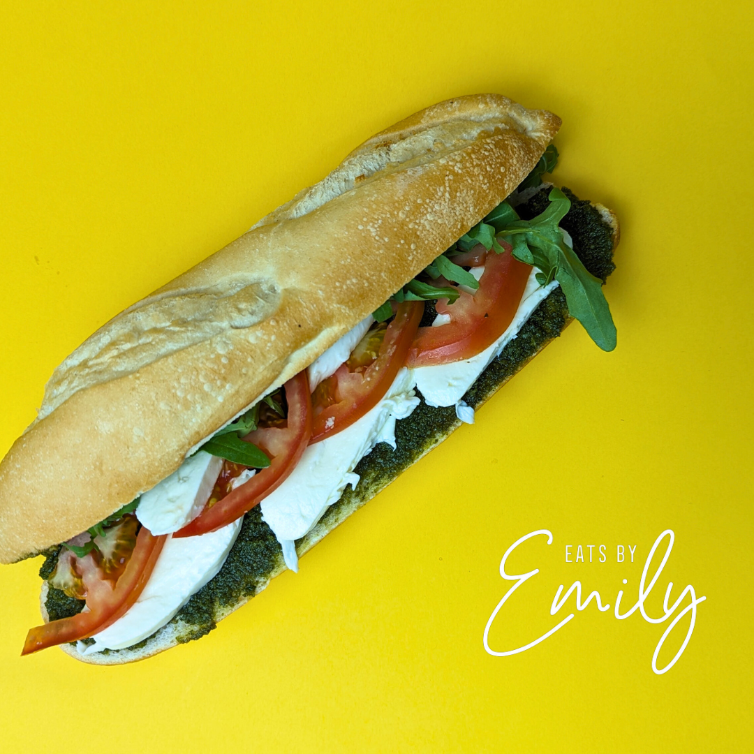 Mozzarella, Basil , Leafy Greens Baguette