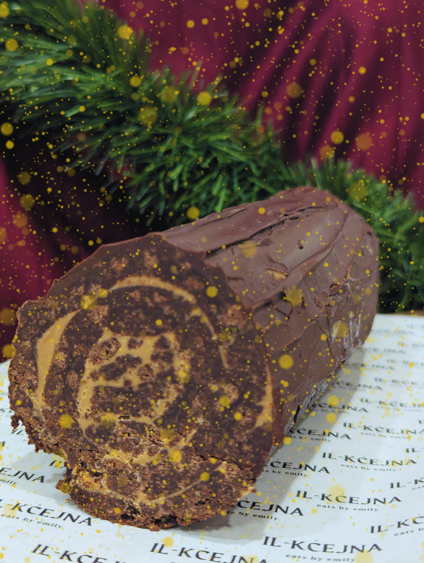 Brownie Yule Log