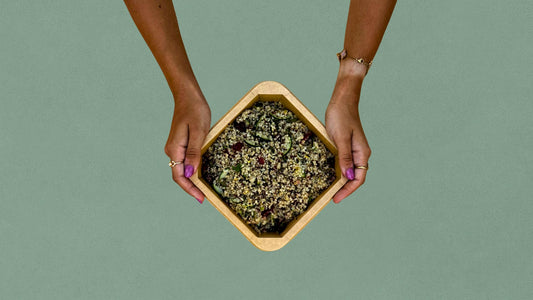 Quinoa with cranberries, cucumber, herbs and lemon