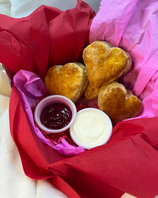 Heart Scones with Jam and Cream Package